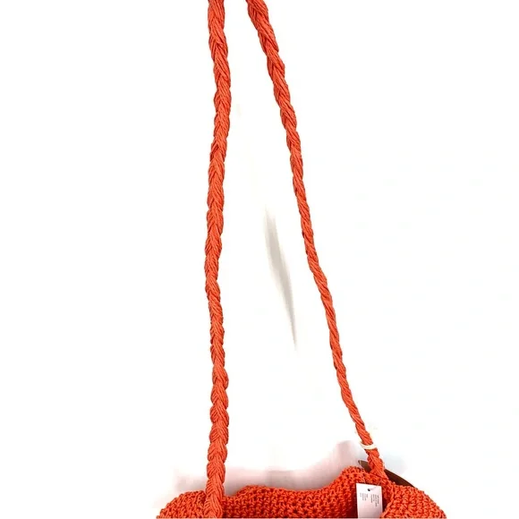 Rhode For Target Orange Crocheted Bucket Bag Crossbody Purse With Free Pouch Nwt - Picture 8 of 16